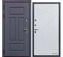Дверь DIVA 47 2050x960 мм Левая Ясень графит - Д11 Белый Софт УТ-00075222