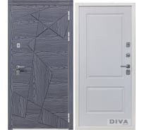 Дверь DIVA 97/3 2050x960 мм Правая Дуб графит - Д7 Белый софт УТ-00074523