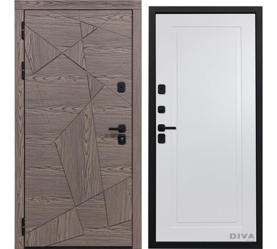 Дверь DIVA 97/2 2050x860 мм Левая Дуб коньяк - Н10 Белый софт УТ-00074845