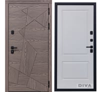 Дверь DIVA 97/2 2050x960 мм Правая Дуб коньяк - Д7 Белый софт УТ-00073610