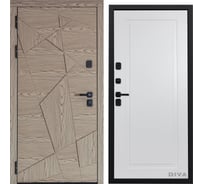 Дверь DIVA 97/1 2050x860 мм Левая Дуб натуральный - Н10 Белый софт УТ-00074948