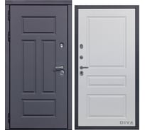 Дверь DIVA 47 2050x860 мм Левая Ясень графит - Д13 Белый Софт УТ-00073503
