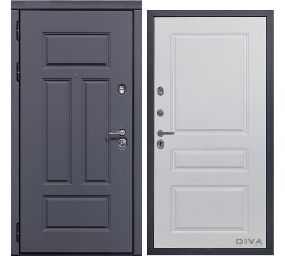 Дверь DIVA 47 2050x860 мм Левая Ясень графит - Д13 Белый Софт УТ-00073503 1
