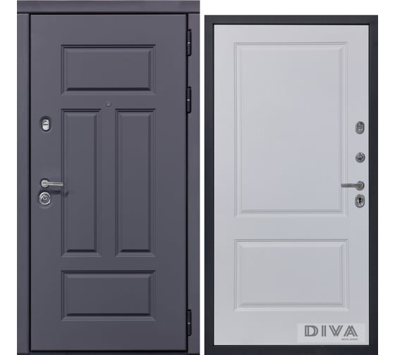 Дверь DIVA 47 2050x960 мм Правая Ясень графит - Д7 Белый Софт УТ-00072097