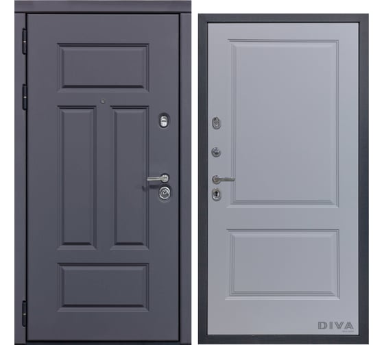 Дверь DIVA 47 2050x960 мм Левая Ясень графит - Д7 Силк Маус УТ-00072394