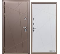 Дверь DIVA 50 2050x860 мм Левая Бронза - Д11 Белый софт УТ-00072854