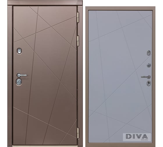 Дверь DIVA 50 2050x860 мм Правая Бронза - Д11 Силк Маус УТ-00075239