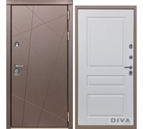 Дверь DIVA 50 2050x960 мм Правая Бронза - Д13 Белый Софт УТ-00075244