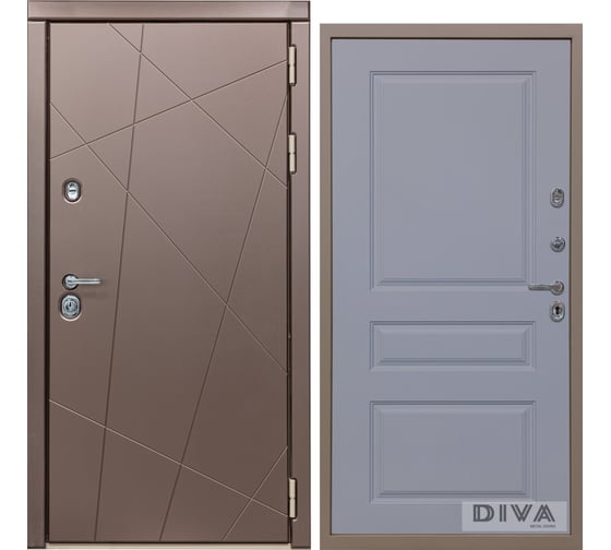 Дверь DIVA 50 2050x860 мм Правая Бронза - Д13 Силк Маус УТ-00075249 1
