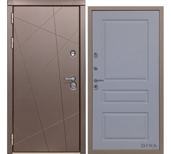 Дверь DIVA 50 2050x960 мм Левая Бронза - Д13 Силк Маус УТ-00075250 1