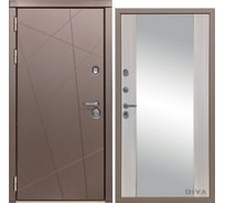 Дверь DIVA 50 Зеркало 2050x860 мм Левая Бронза - Д15 Сандал Белый УТ-00075323