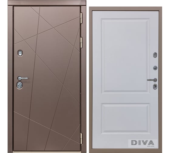 Дверь DIVA 50 2050x860 мм Правая Бронза - Д7 Белый Софт УТ-00075274 1