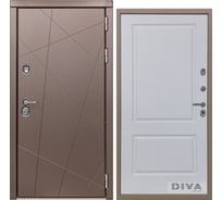 Дверь DIVA 50 2050x960 мм Правая Бронза - Д7 Белый Софт УТ-00075276
