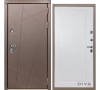 Дверь DIVA 50 2050x960 мм Правая Бронза - Н10 Белый Софт УТ-00073199