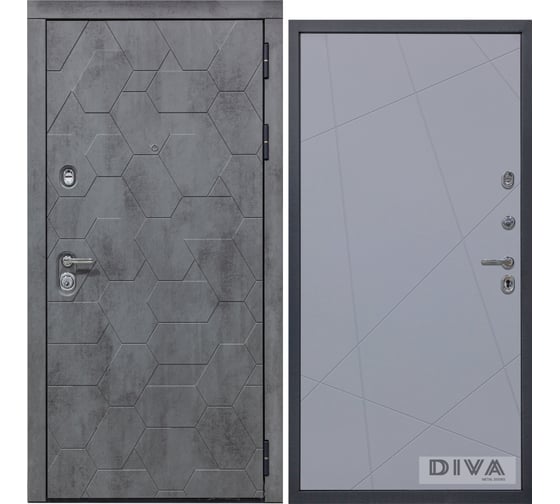 Дверь DIVA 51 2050x960 мм Правая Бетон Темный - Д11 Силк Маус УТ-00073132