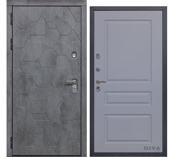 Дверь DIVA 51 2050x960 мм Левая Бетон Темный - Д13 Силк Маус УТ-00075342