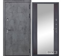 Дверь DIVA 51 Зеркало 2050x960 мм Правая Бетон Темный - Д15 Венге УТ-00075374