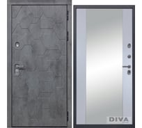 Дверь DIVA 51 Зеркало 2050x860 мм Правая Бетон Темный - Д15 Силк Маус УТ-00073736