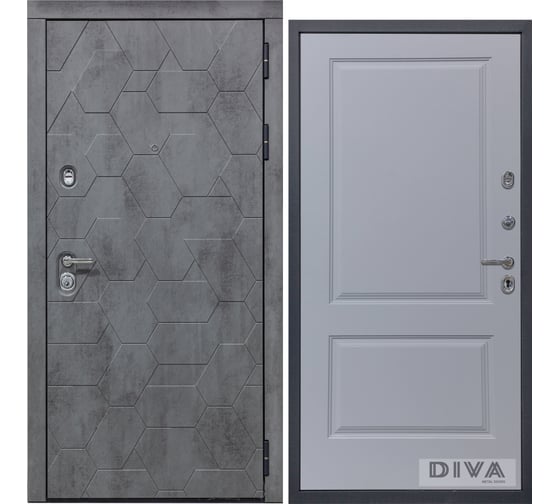 Дверь DIVA 51 2050x860 мм Правая Бетон Темный - Д7 Силк Маус УТ-00075350