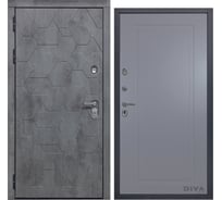 Дверь DIVA 51 2050x960 мм Левая Бетон Темный - Н10 Силк Маус УТ-00075364