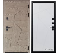 Дверь DIVA 97/1 2050x860 мм Левая Дуб натуральный - Д11 Белый софт УТ-00074919