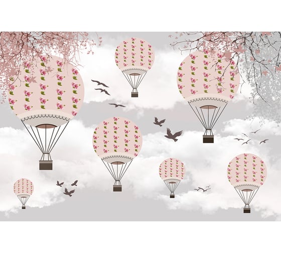 Фотообои DIVINO Воздушные шары с розами 400x270 см Z-043 1
