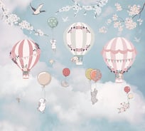 Фотообои DIVINO Зайчики в небе 300x270 см Z-062