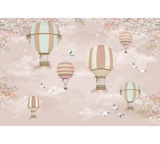 Фотообои DIVINO Лебеди летят на юг 400x270 см Z-084 1