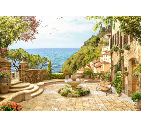 Фотообои DIVINO Солнечный дворик, 400x270 см T-236 1