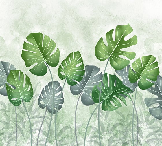 Фотообои DIVINO Тропические листья, 300x270 см T-244 1