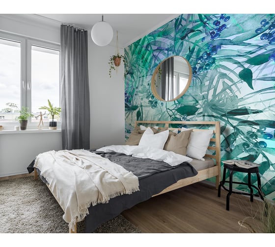 Фотообои DIVINO Тропические листья акварель (повторяющиеся), 300x270 см T-245 1