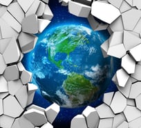 Фотообои DIVINO Земля сквозь стену 3, 300x270 см T-312