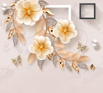 Фотообои DIVINO Оранжевые цветы, 300x270 см Z-212