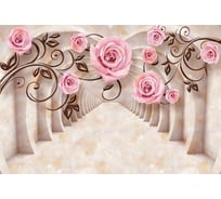 Фотообои DIVINO Мраморный тоннель с розовыми розами, 400x270 см Z-210