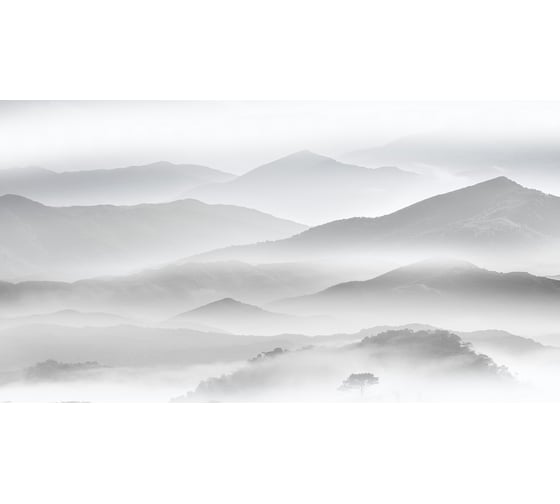 Фотообои DIVINO Горы в тумане, черно-белый 3, 500x270 см T-344 1