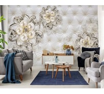 Фотообои DIVINO Броши с жемчугом на стеганом фоне 400x270 см Z-175