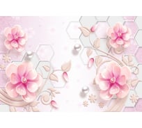 Фотообои DIVINO Розовые цветы с сотами 400x270 см Z-225