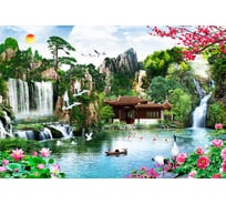 Фотообои DIVINO Вид на гору с водопадом 400x270 см Z-253