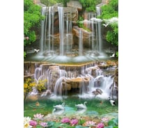 Фотообои DIVINO Лебеди у водопада 200x270 см Z-255