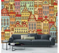 Фотообои DIVINO Цветной город фон 300x270 см C-038