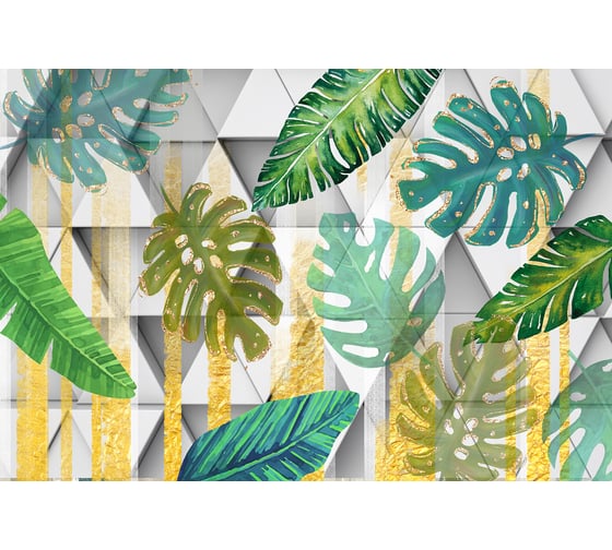 Фотообои DIVINO Листья на объемном фоне 400x270 см Z-293 1