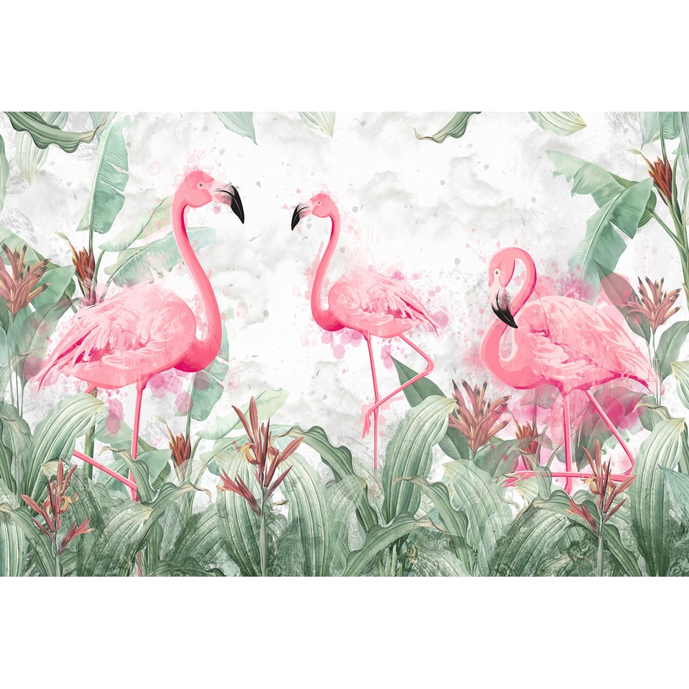 Фотообои DIVINO Фламинго в листьях 400x270 см Z-308 - выгодная цена ...