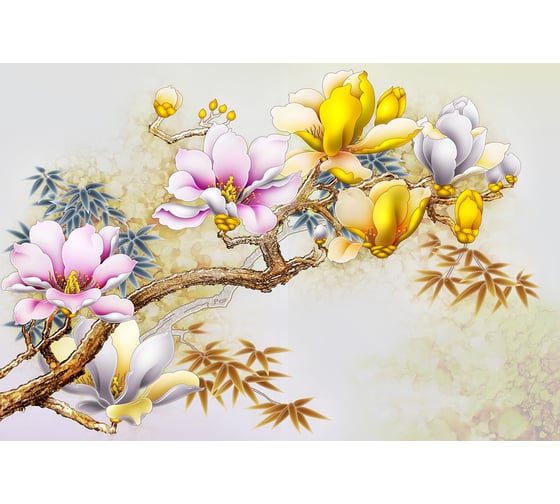 Фотообои DIVINO Цветки магнолии рисунок 400x270 см Z-352 1