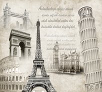 Фотообои DIVINO Достопримечательности винтаж 300x270 см Z-357