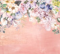 Фотообои DIVINO Цветы на розовой стене 300x270 см Z-374