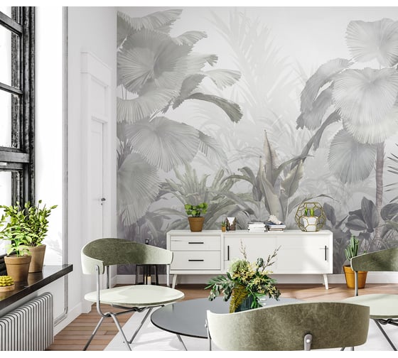 Фотообои DIVINO Тропические деревья в тумане 300x270 см Z-376 1