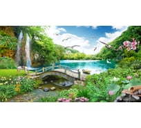 Фотообои DIVINO Мостик у водопада 2 500x270 см Z-403