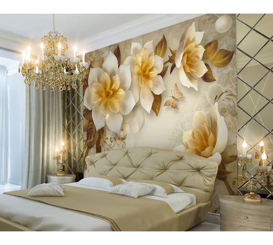 Фотообои DIVINO Керамические цветы 2 300x270 см T-008 1