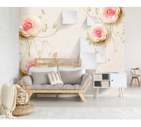 Фотообои DIVINO Персиковые цветы 300x270 см T-010