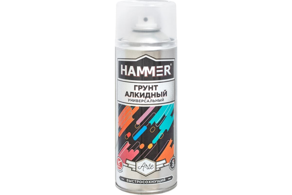 Алкидный грунт Hammer черный, 520 мл, 0.27 кг ЭК000140414 - выгодная цена,  отзывы, характеристики, фото - купить в Москве и РФ